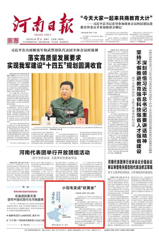 省界行 丨小羽毛变成“软黄金”